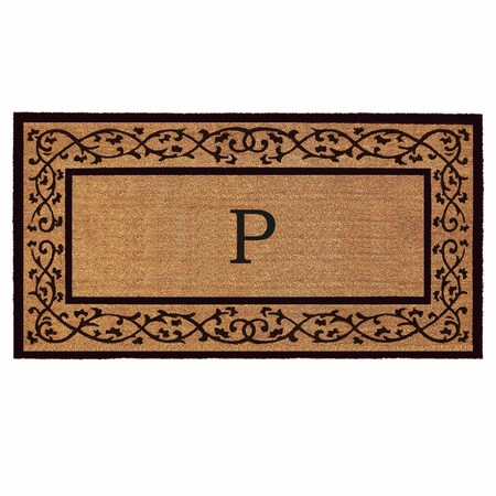 Monogram Door Mat, Black, Natural, 30 in W x 48 in L